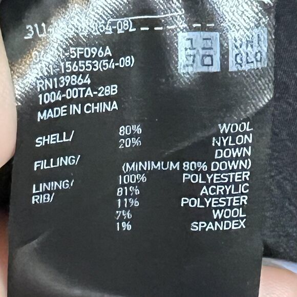 Uniqlo Down Puffer Jacket Womens Small Black Wool Blend Hooded Winter Coat Warm - Picture 7 of 13